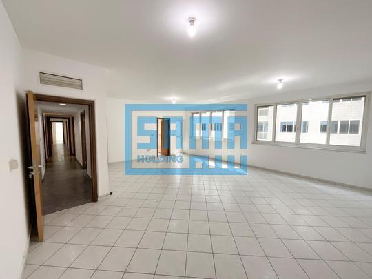 3 Bedrooms Apartment with Basement Parking Area for Rent located in Corniche Road, Abu Dhabi