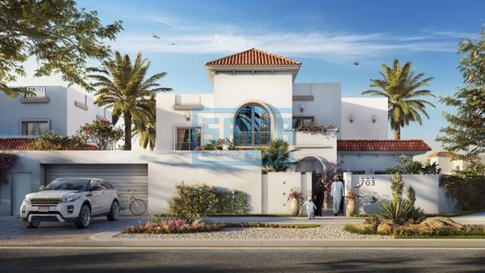 Standalone | Mediterranean 5 Bedrooms Villa for Sale located at Al Reeman 2, in Fay Alreeman, Shamkha, Abu Dhabi